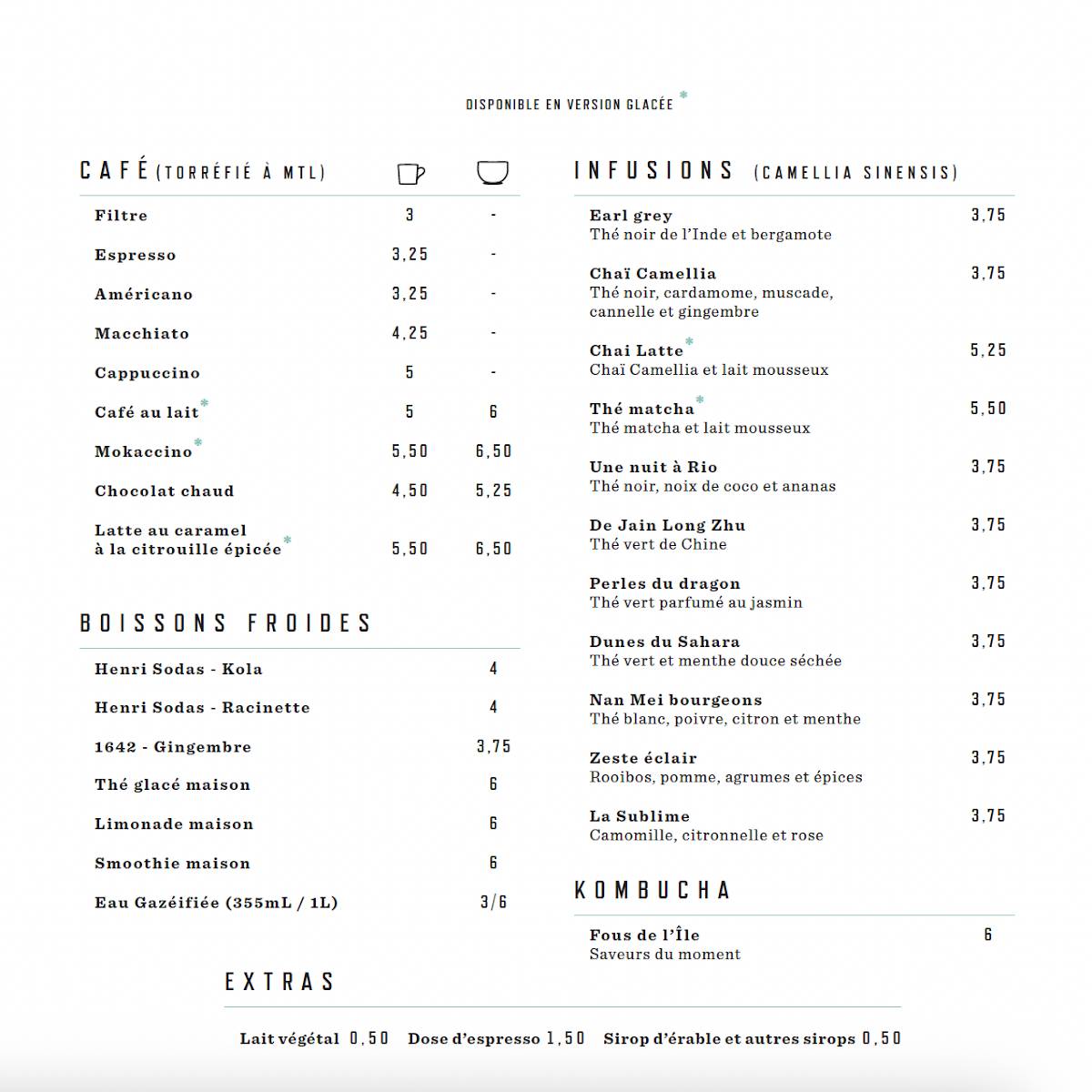 Menu de Café RICARDO