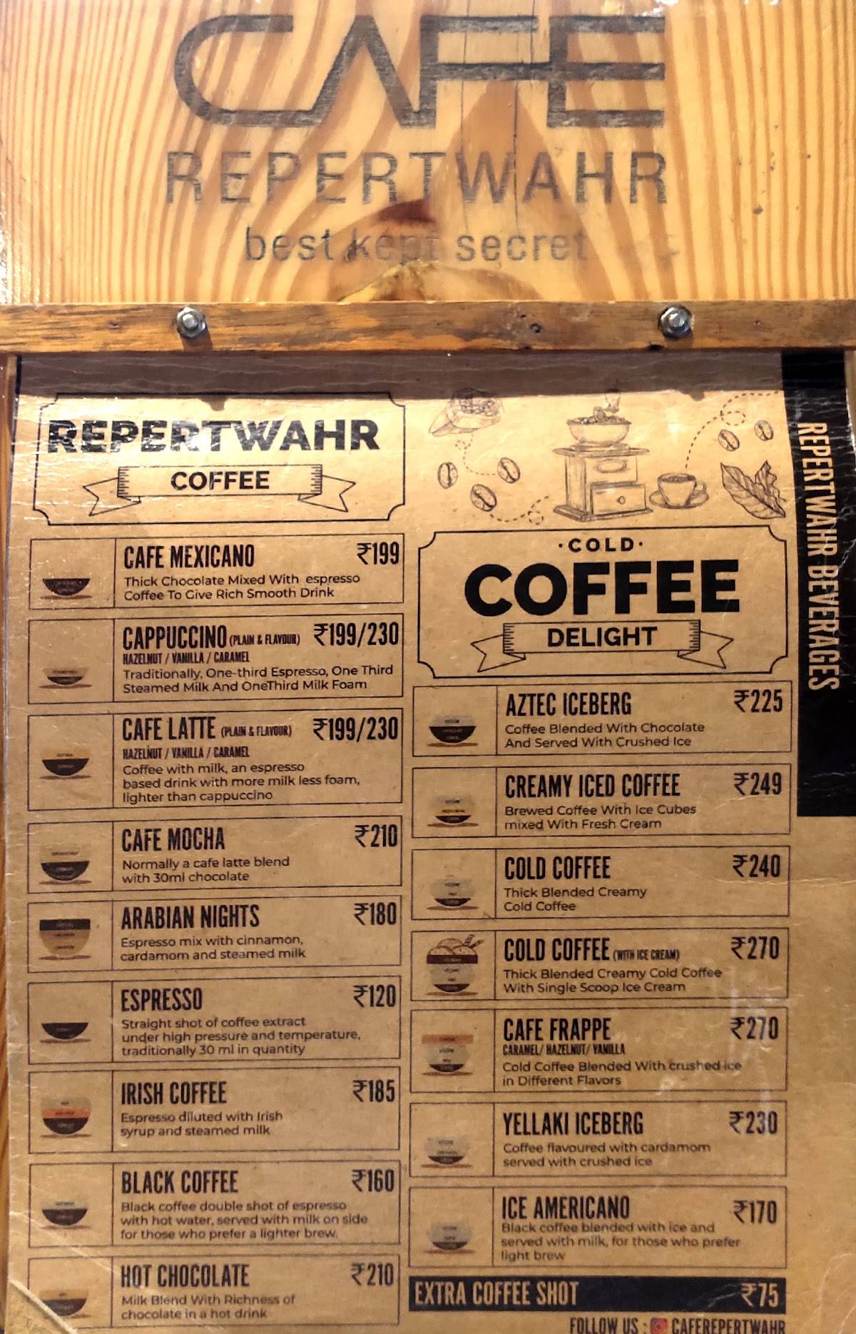 Cafe Repertwahr menu
