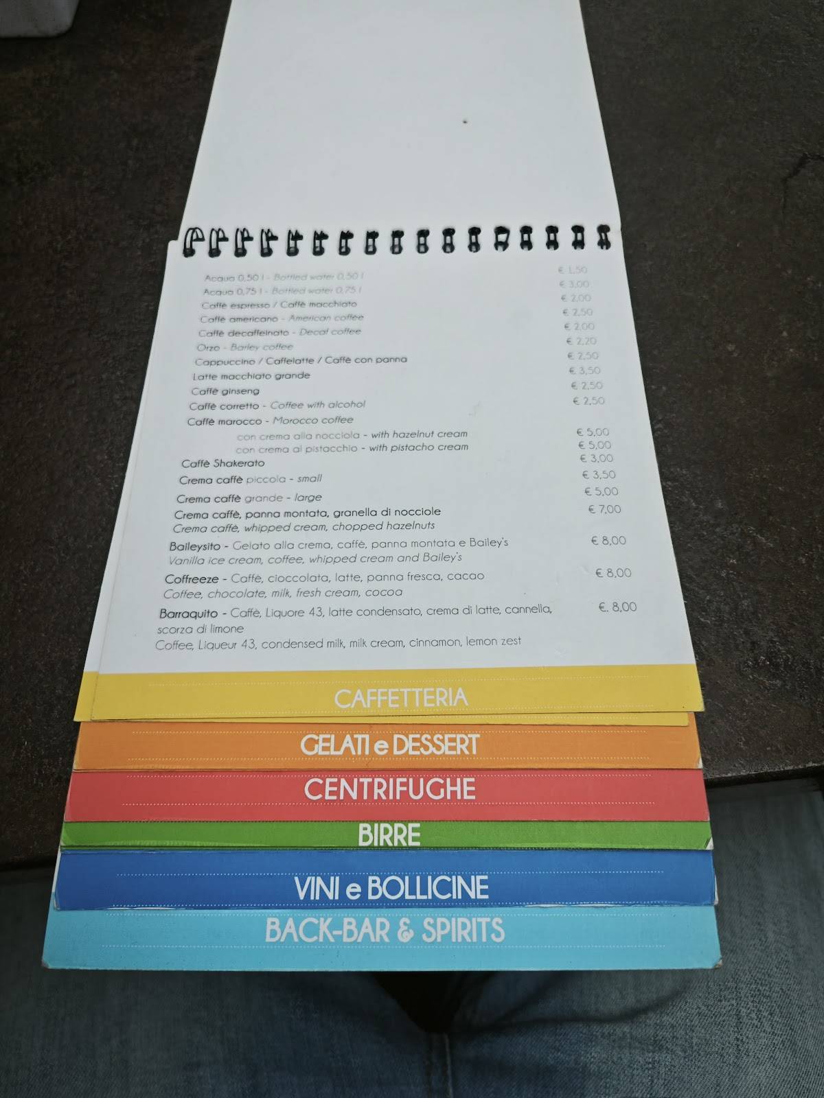 Menu di Ristorante Cocktail Bar San Colombano 
