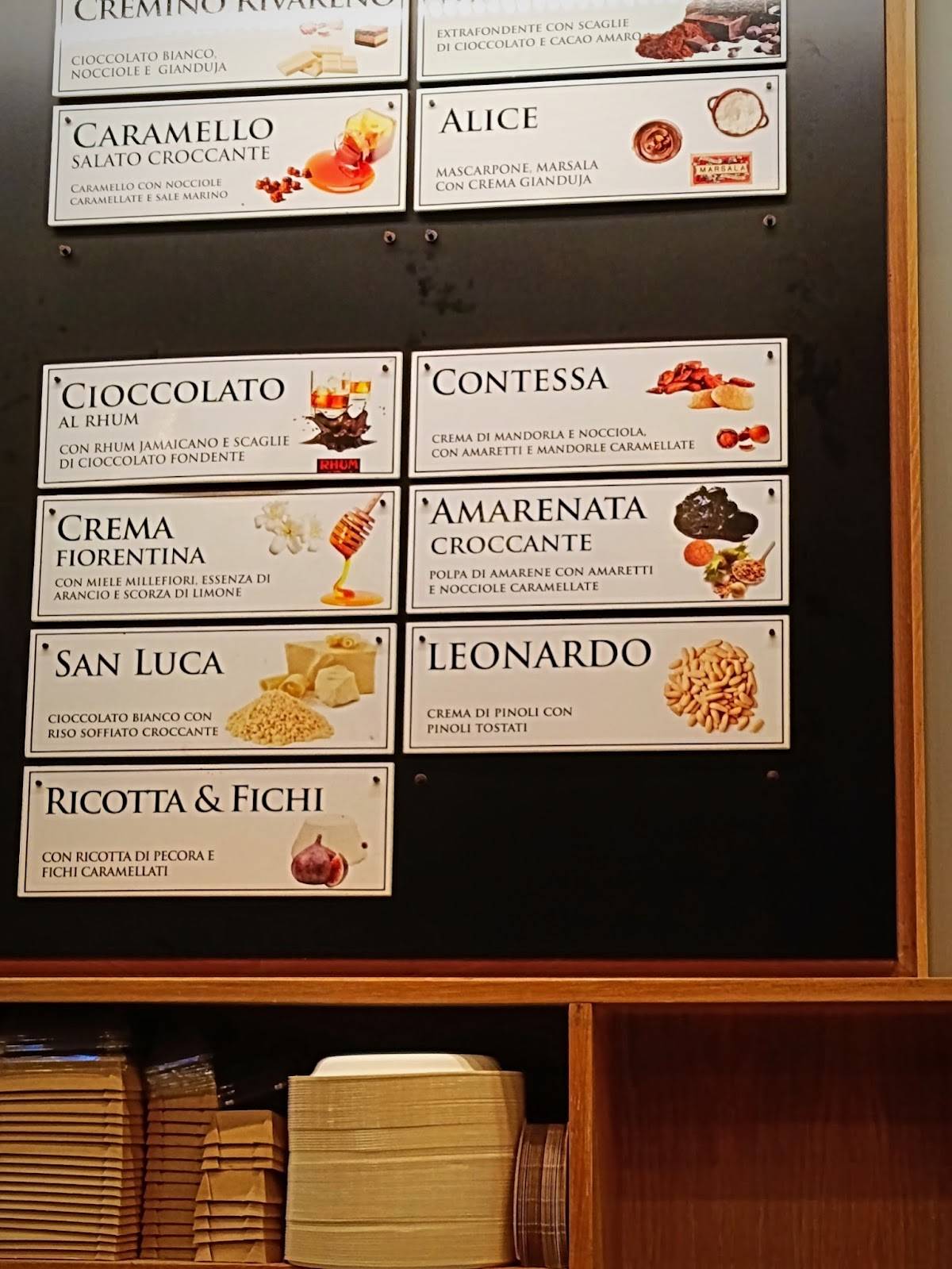 Menu di Rivareno Gelato San Giovanni 