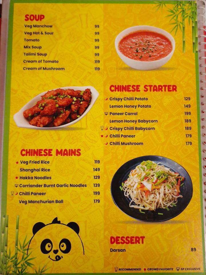 SNACKING PANDA menu
