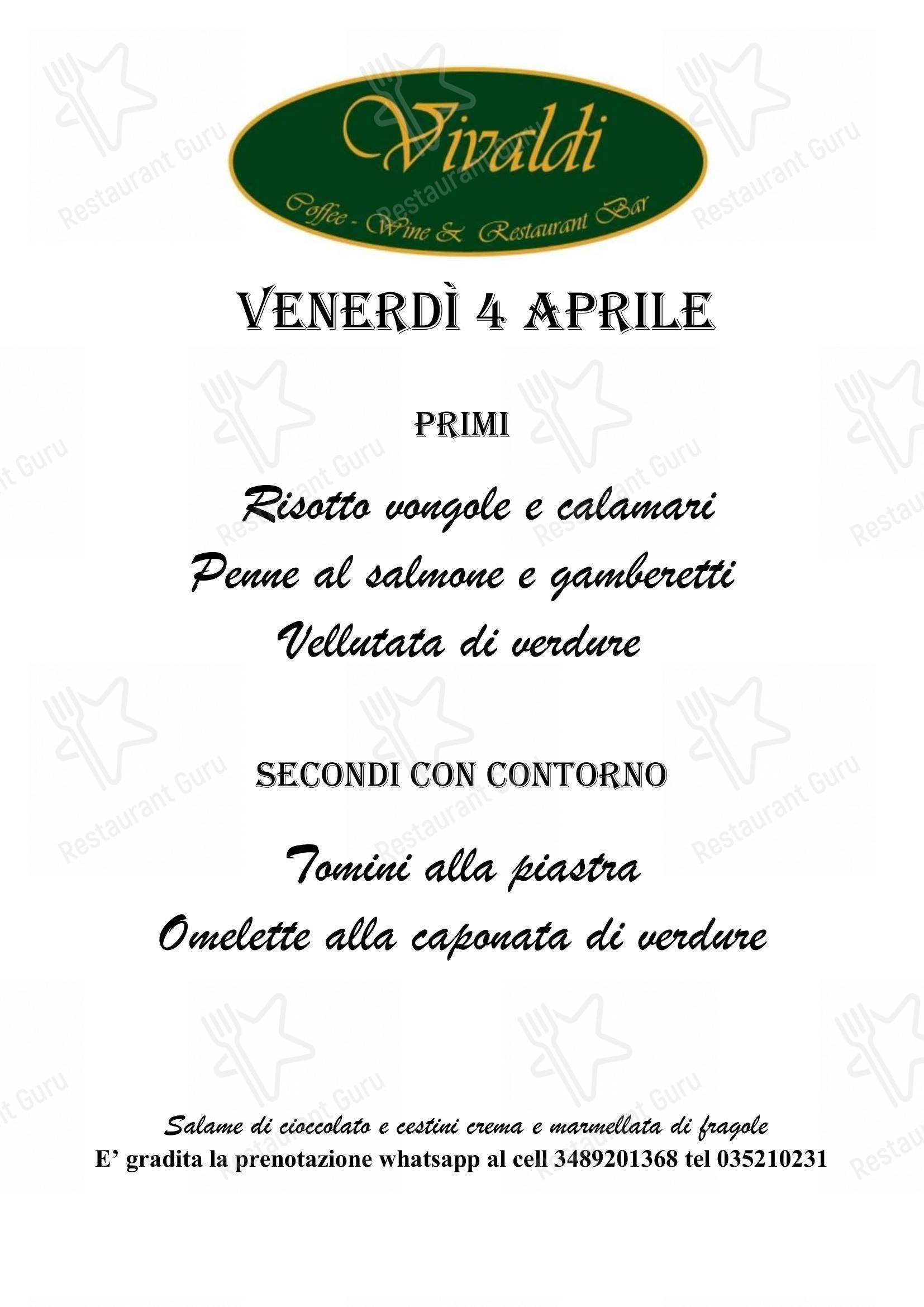 Menu di Cafè Vivaldi - Детское