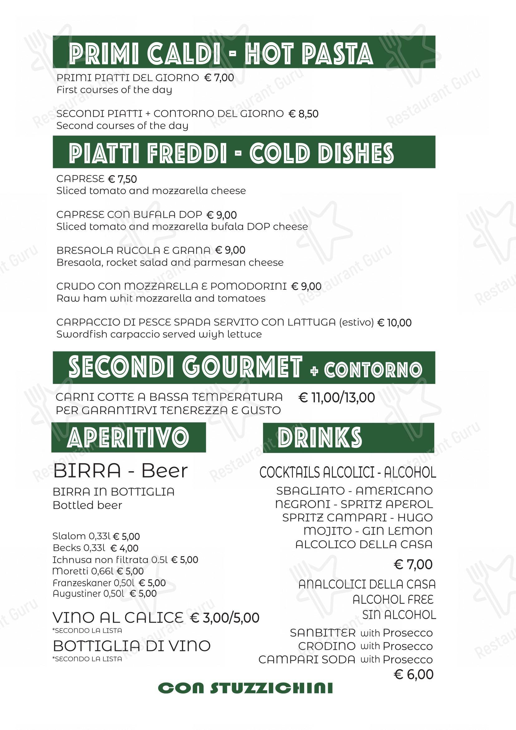 Menu di Cafè Vivaldi - Основное меню