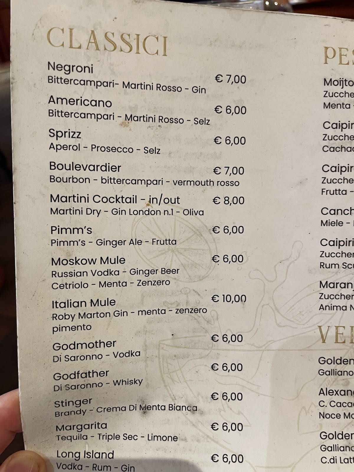 Menu di Caffè Magi 