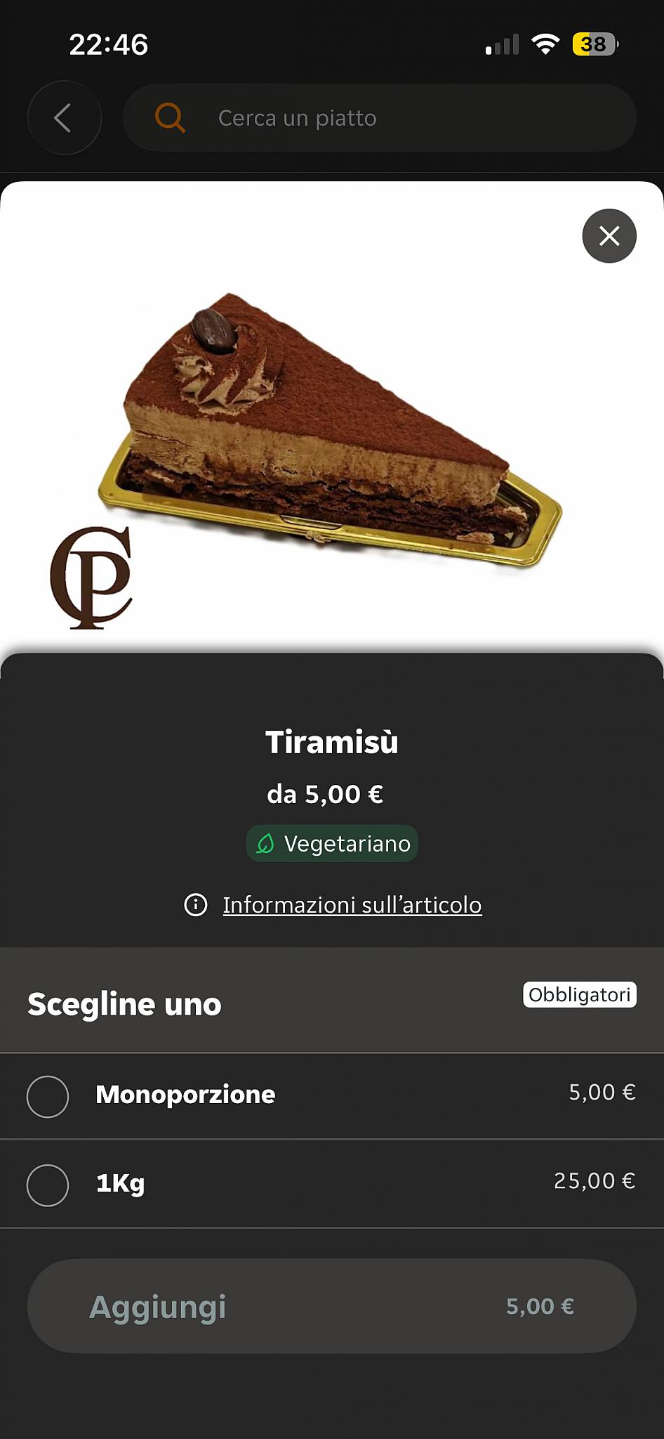 Menu di Caffe Petruccelli 