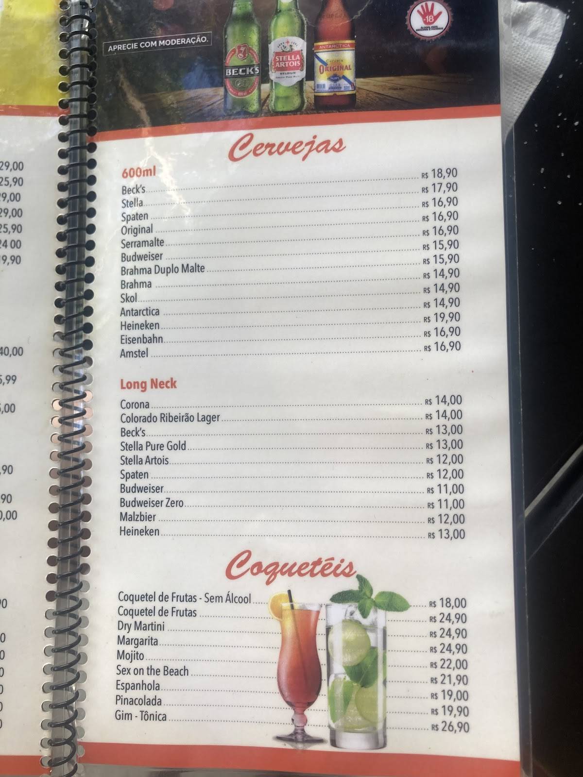 Calçadão do Peixe cardápio