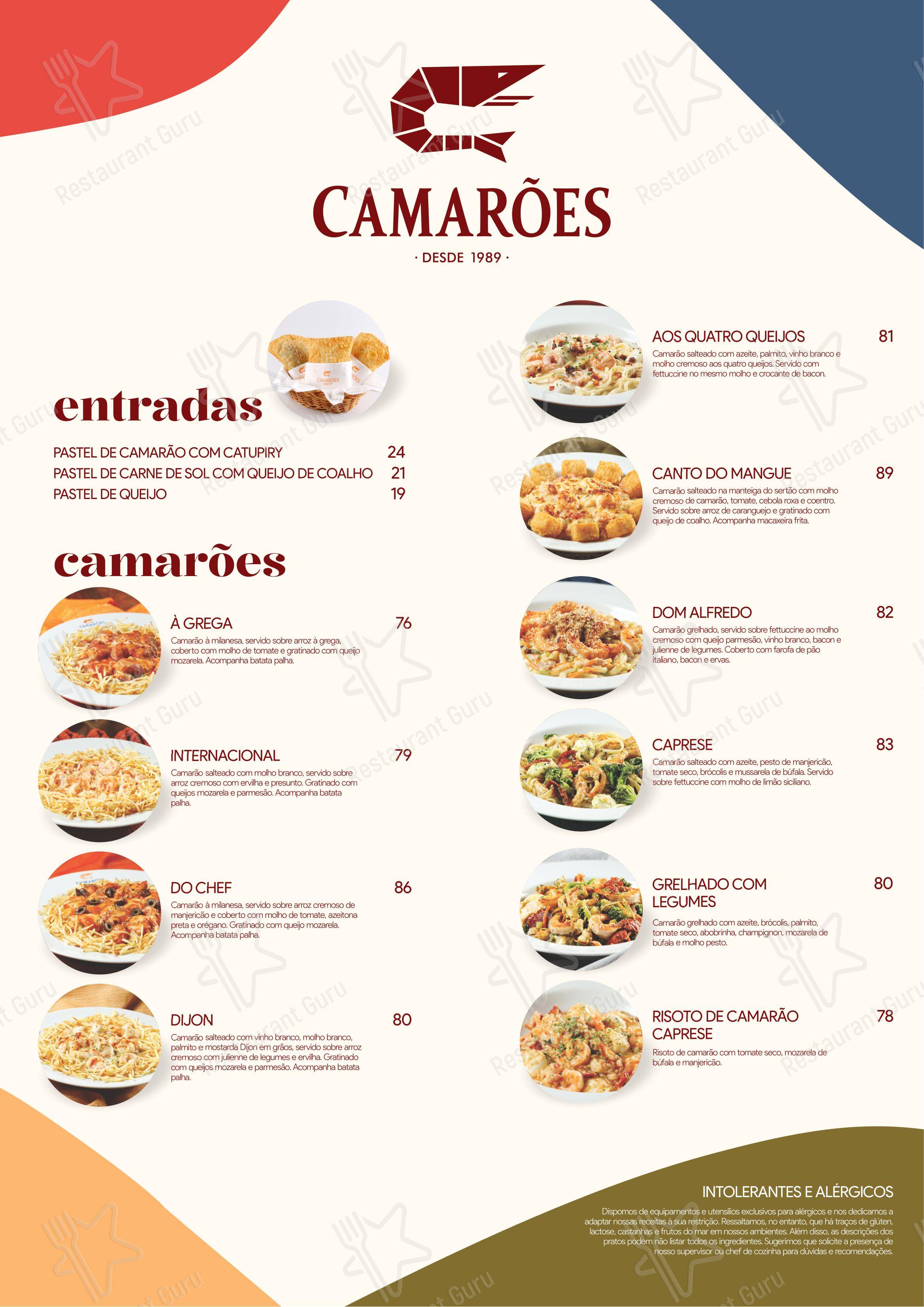 菜单 para Camarões Potiguar restaurante