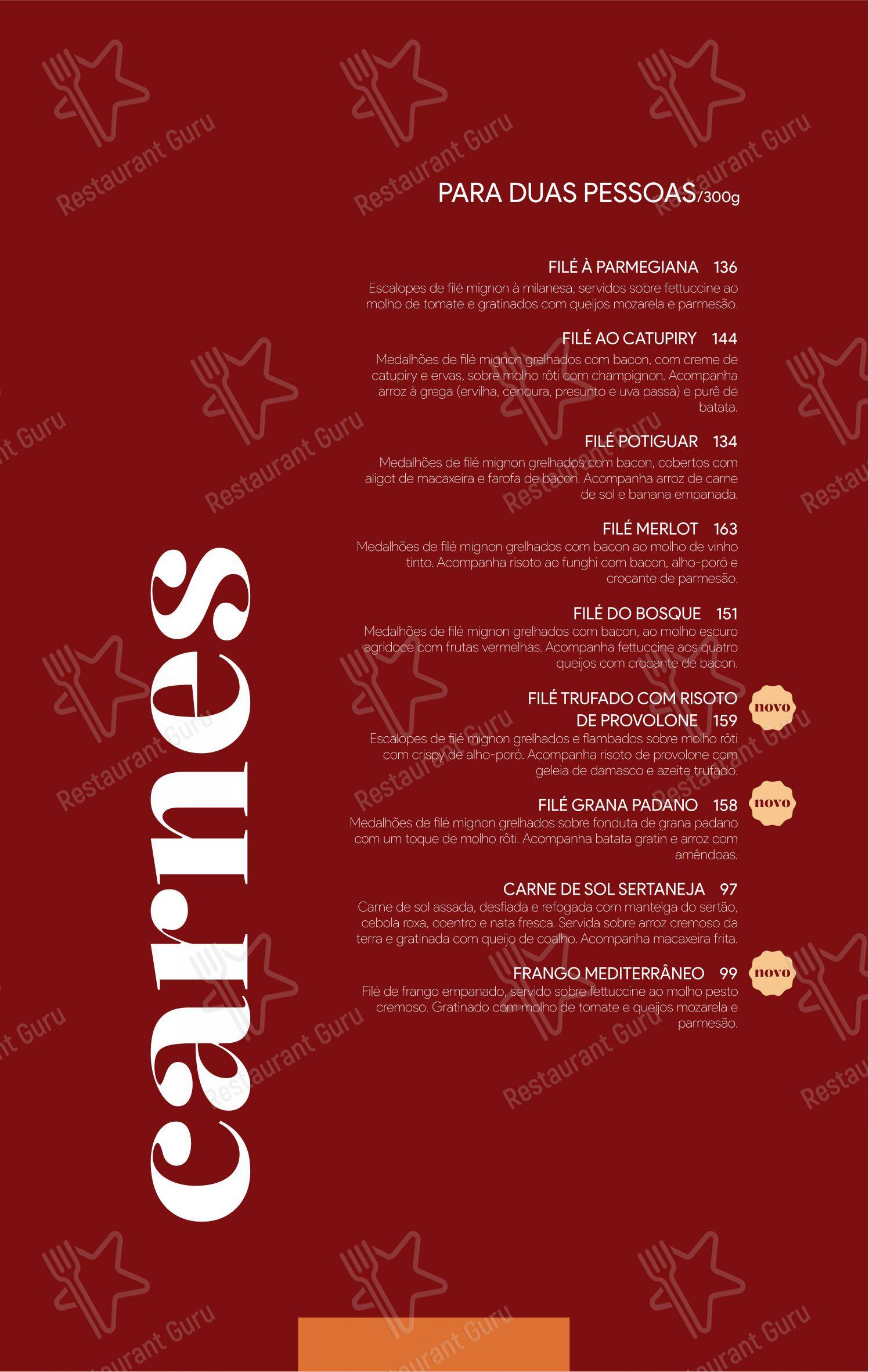 Menu bar para Camarões Potiguar em Natal
