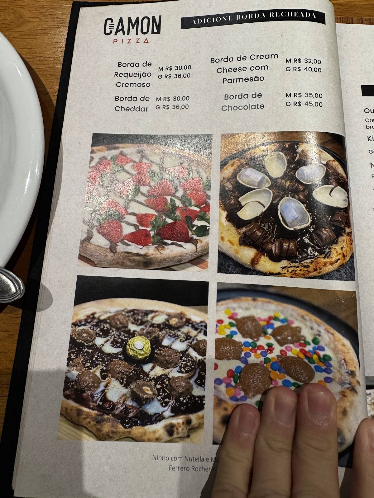 Camon Pizza cardápio