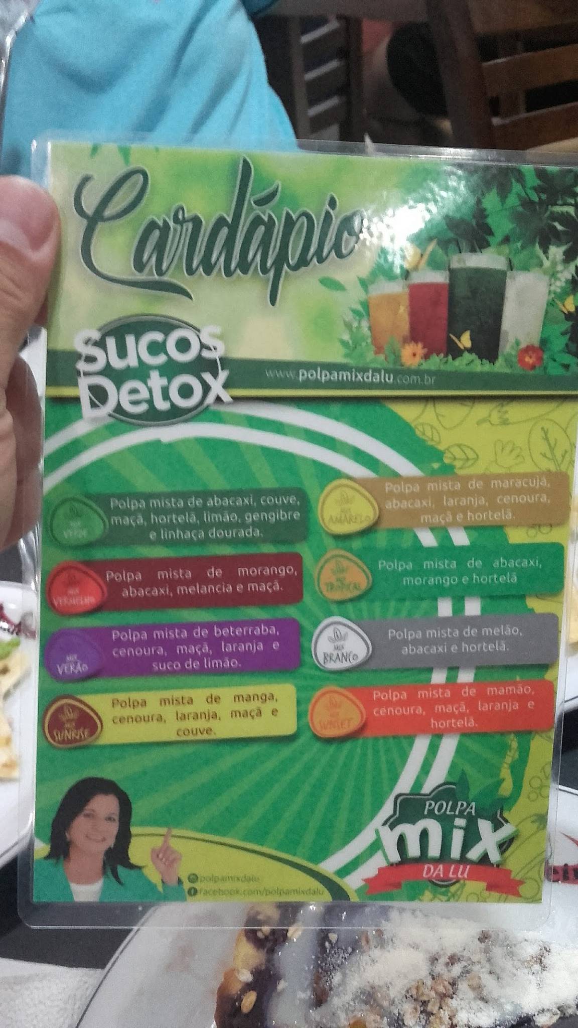 Candeeiro cardápio