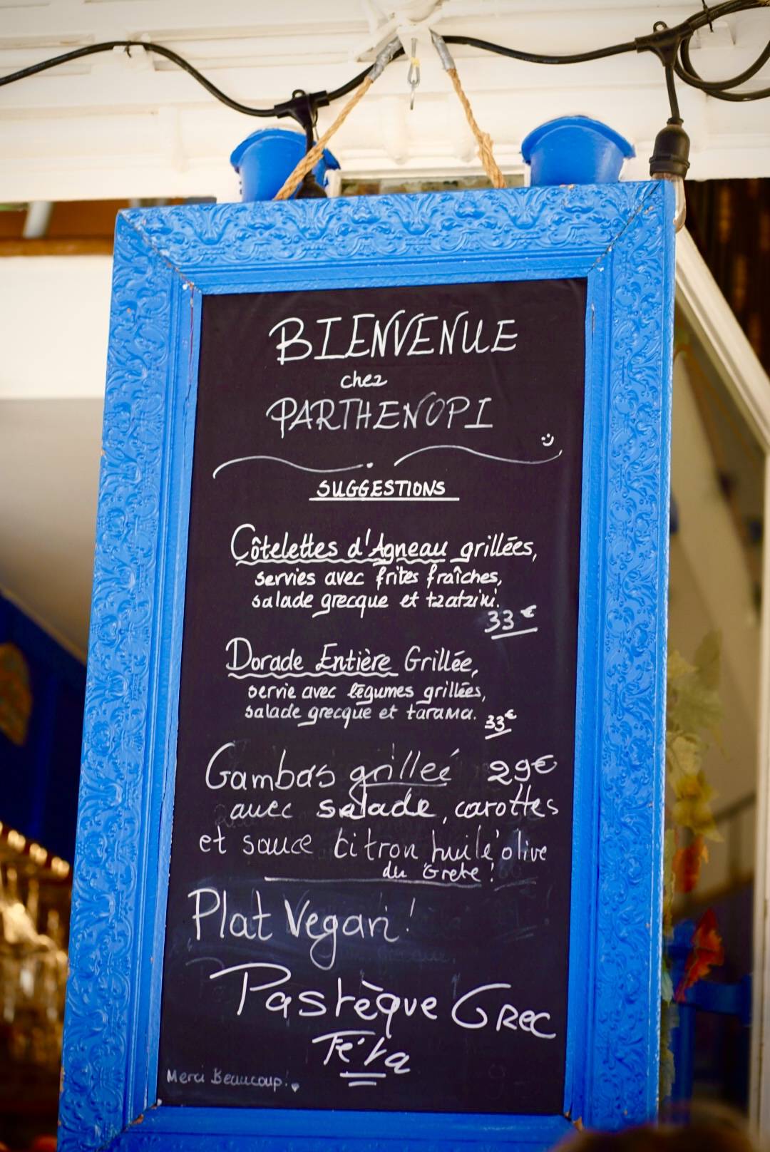 Menu de Parthenopi