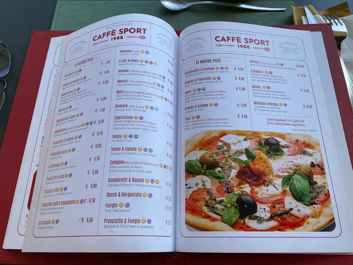Speisekarte von Bar Sport, Cannobio