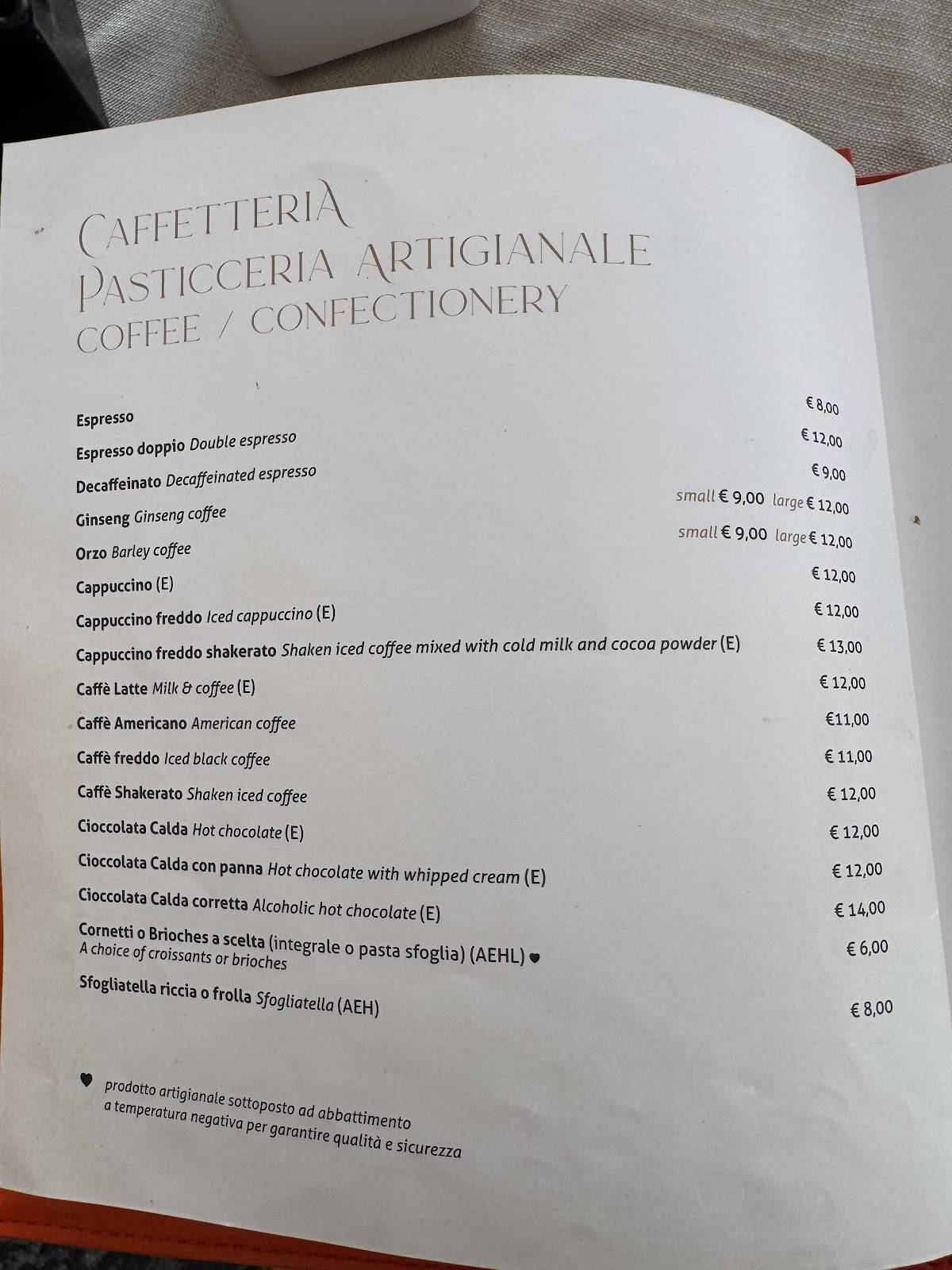 Menu di Gran Caffè R. Vuotto 