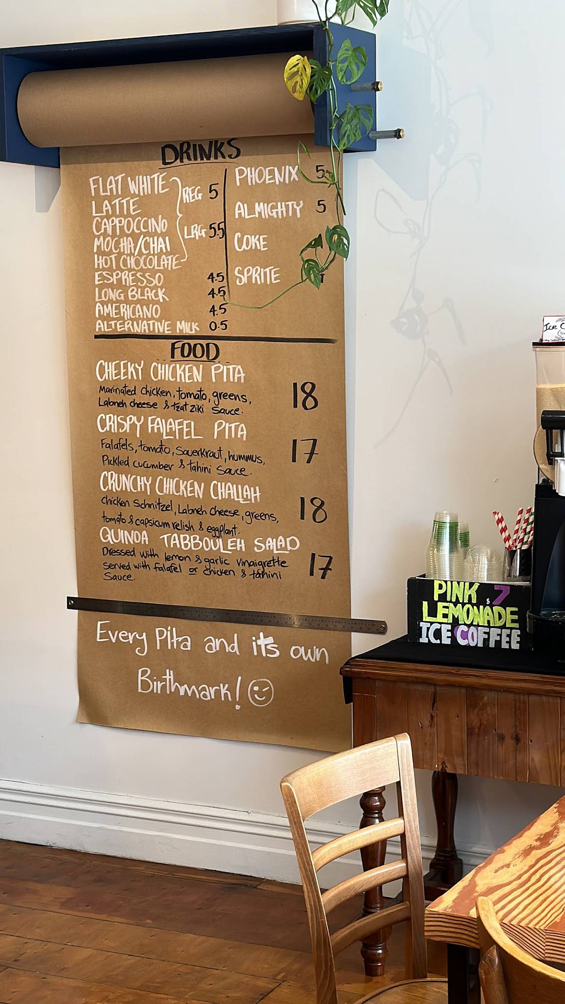 Menu at Carmel Israeli Street Food restaurant, Auckland