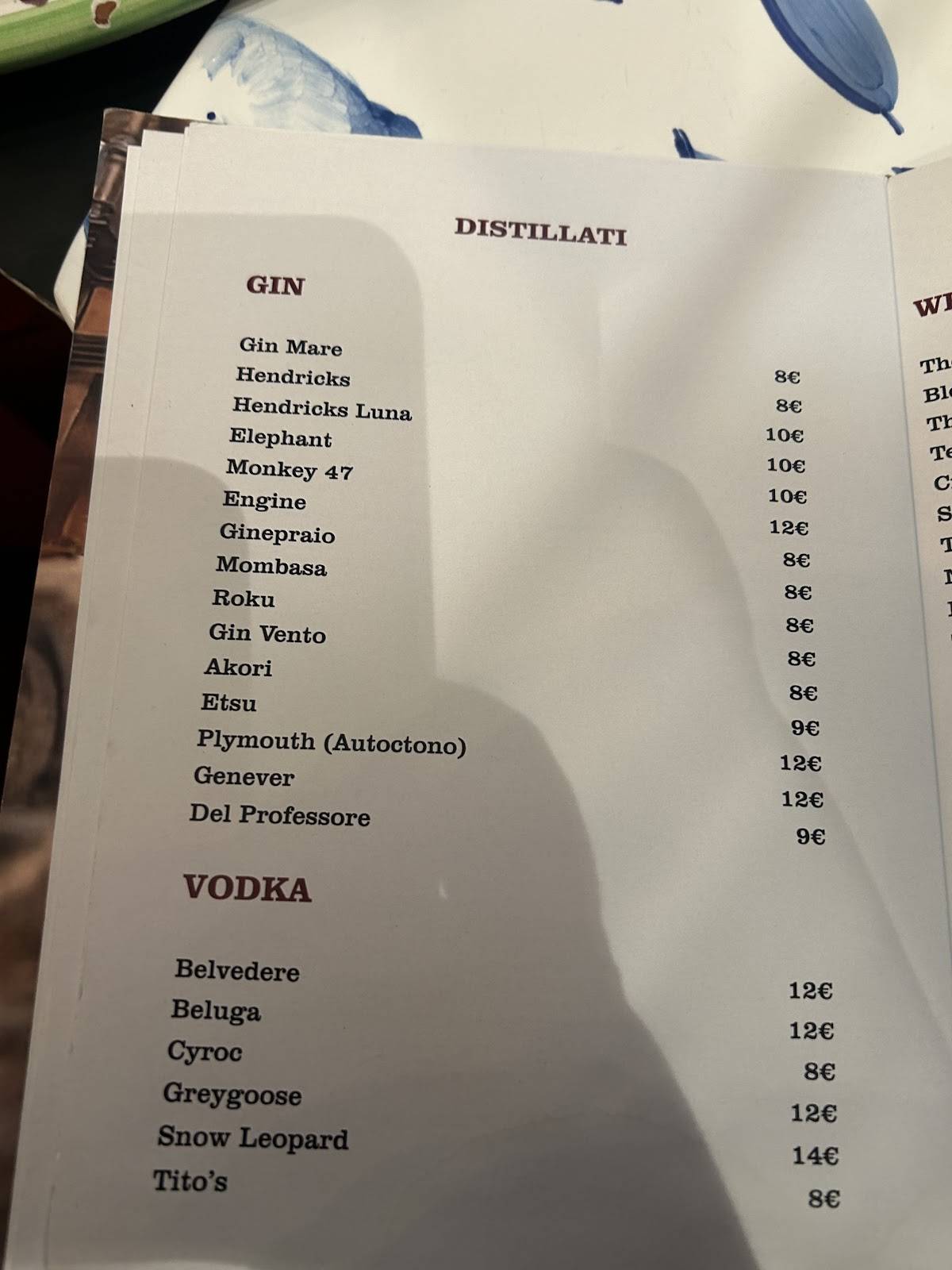 Menu di Casa Ferraiuolo Ristorante a Maiori Costiera Amalfitana 