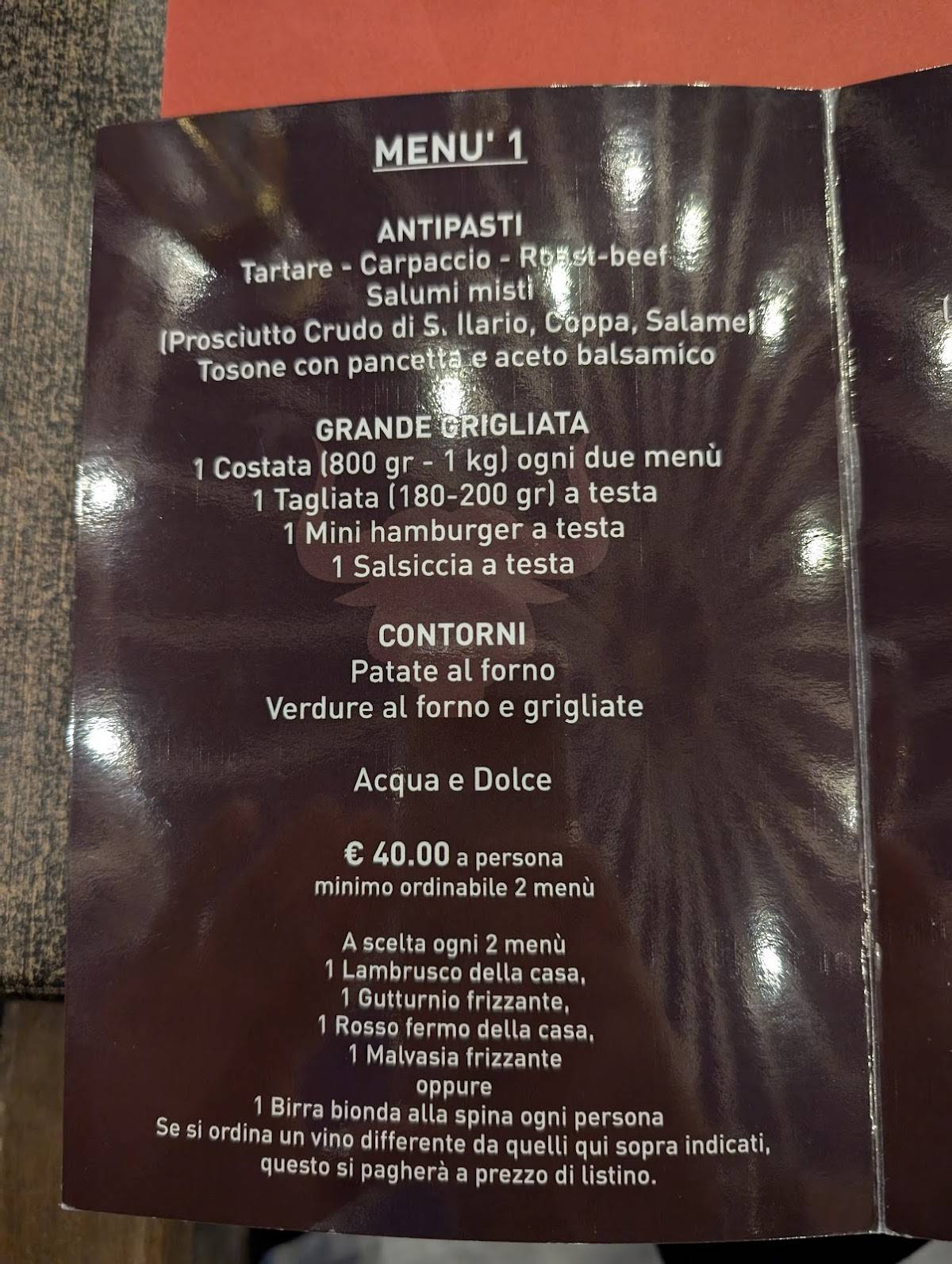 Menu di Casa Mariam 