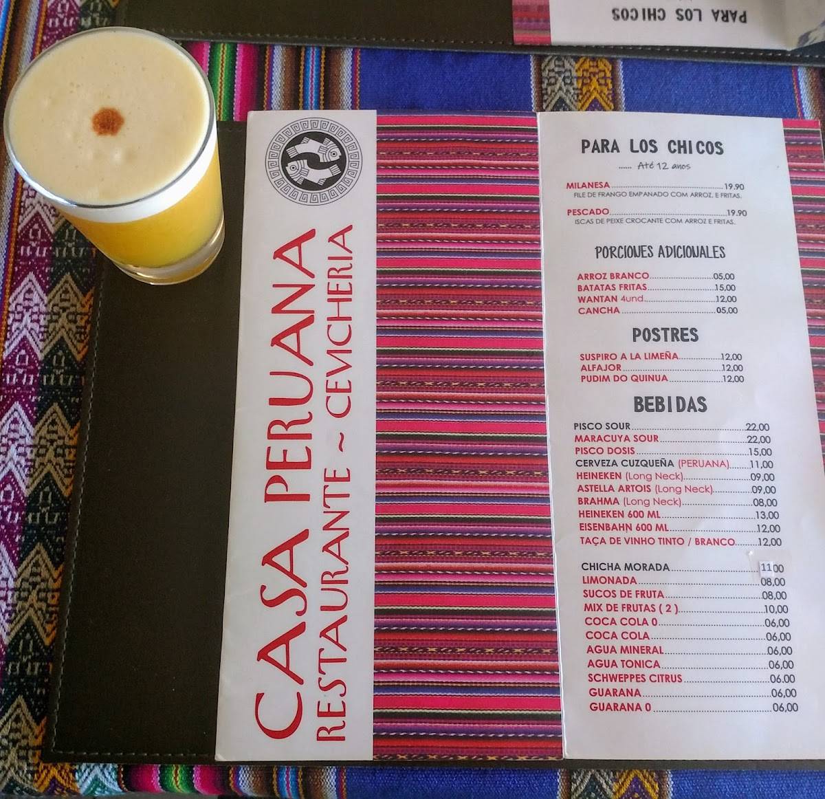 Casa Peruana Restaurante Cevicheria cardápio