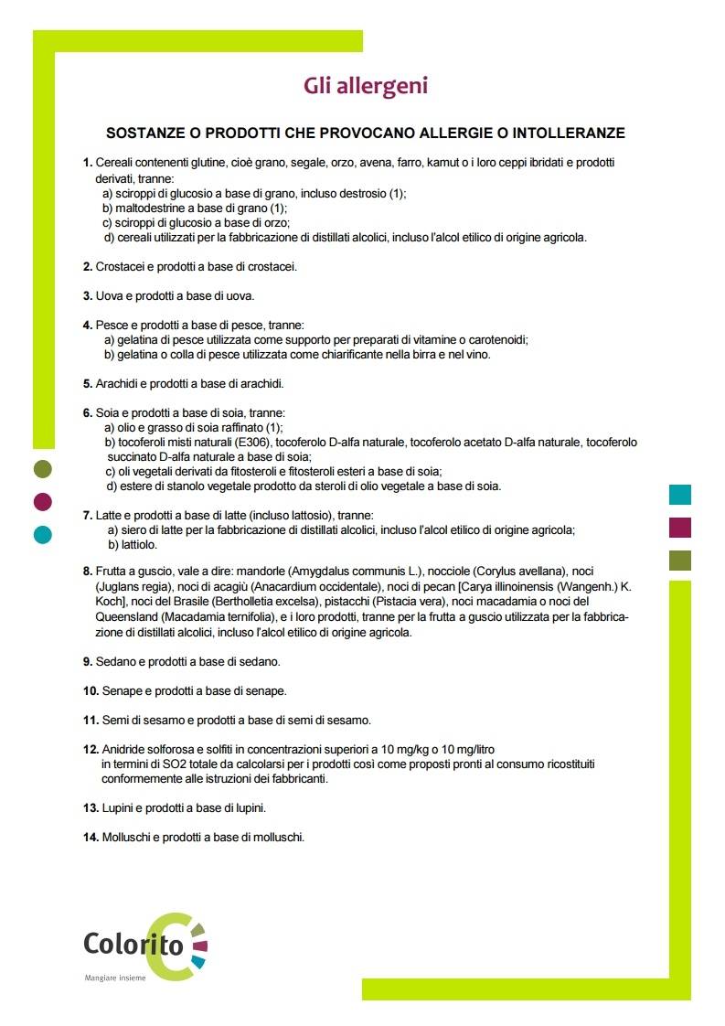 Menu di Colorito 