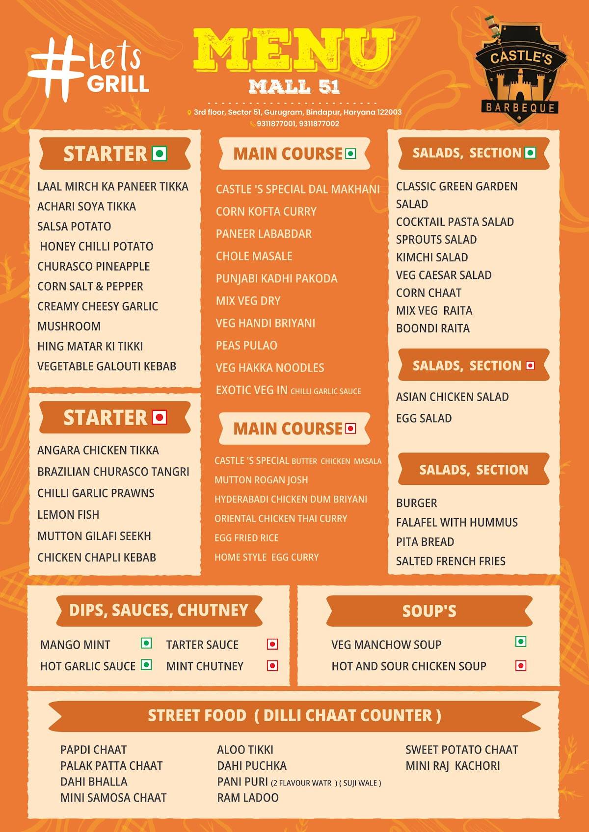 Castles Barbeque - Mall Fifty One menu