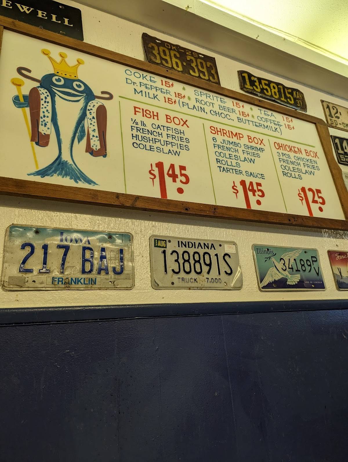 Menu at Catfish Corner restaurant, Ardmore