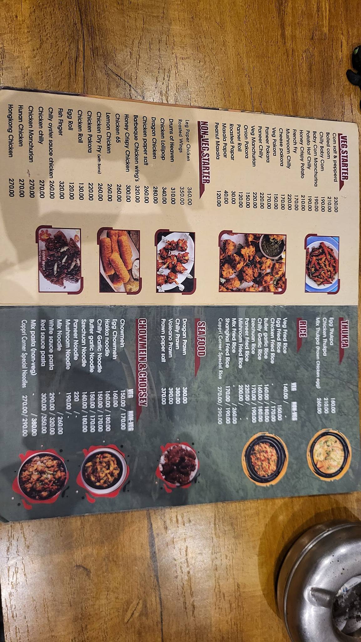 Ccapri Corner menu