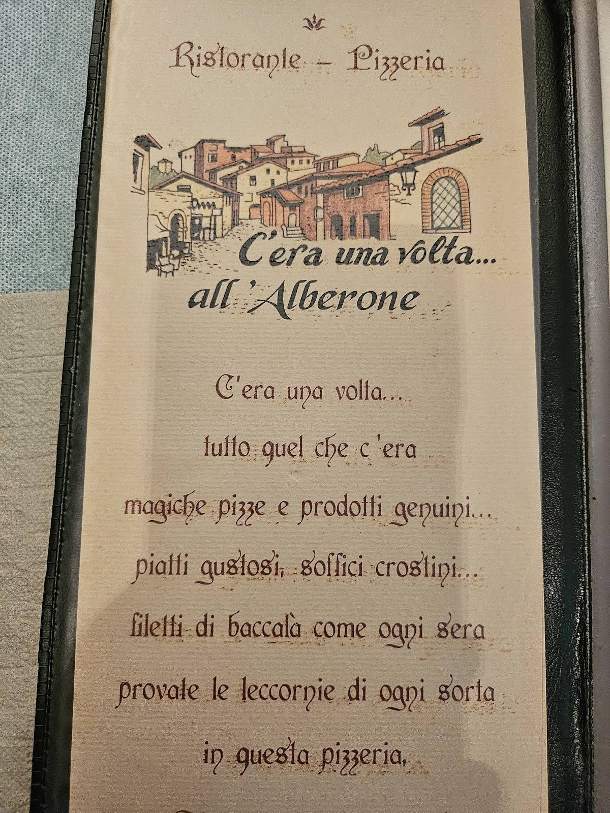 Menu di C'era una volta 