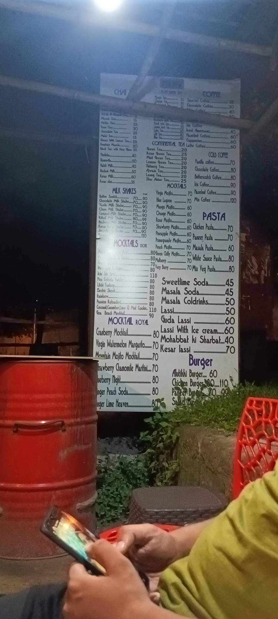 Cha Khatti menu