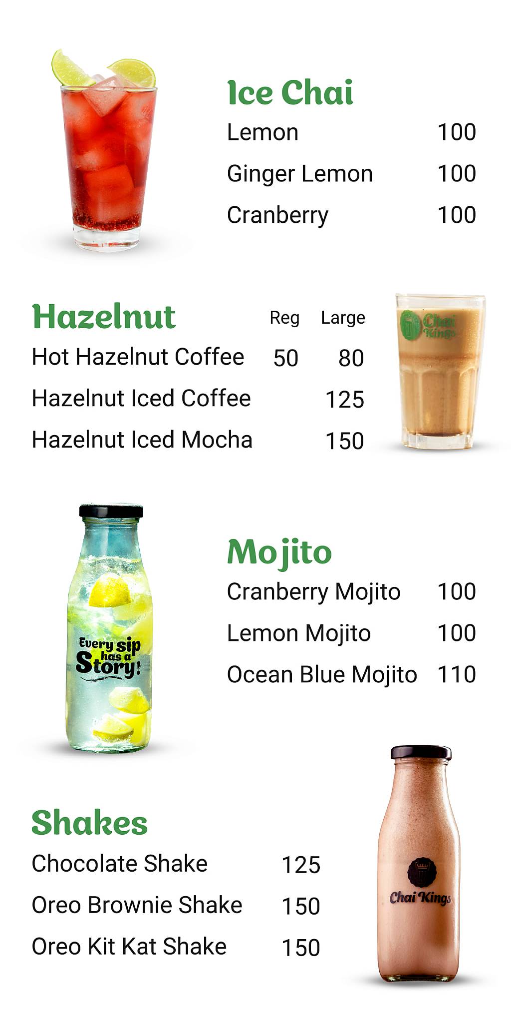 Chai Kings - Adyar menu