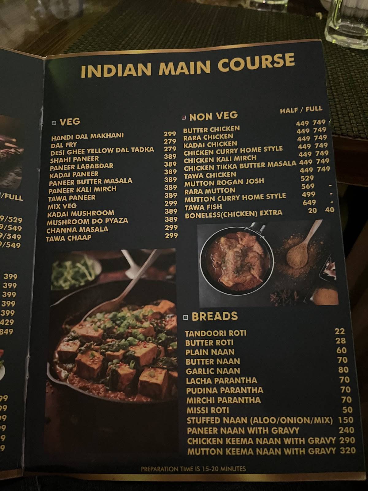 Chak Bro menu