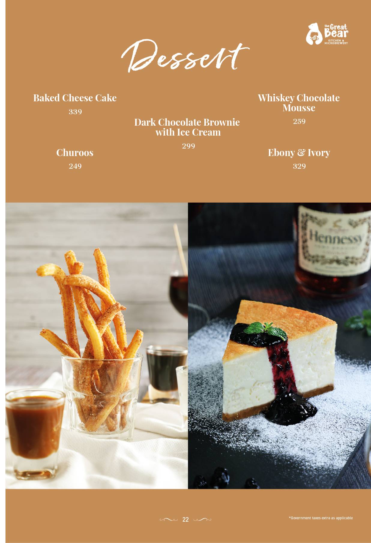 The Great Bear Kitchen & Microbrewery menu