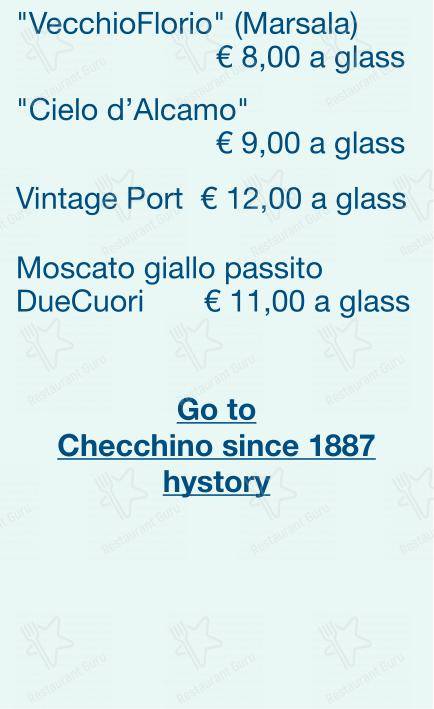 Checchino dal 1887 in Roma - Menu bar