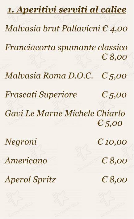 菜单 per Checchino dal 1887 in Roma