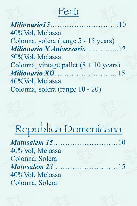 Checchino dal 1887 in Roma - Dinner Menu
