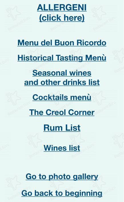 Menu bar per Checchino dal 1887 in Roma