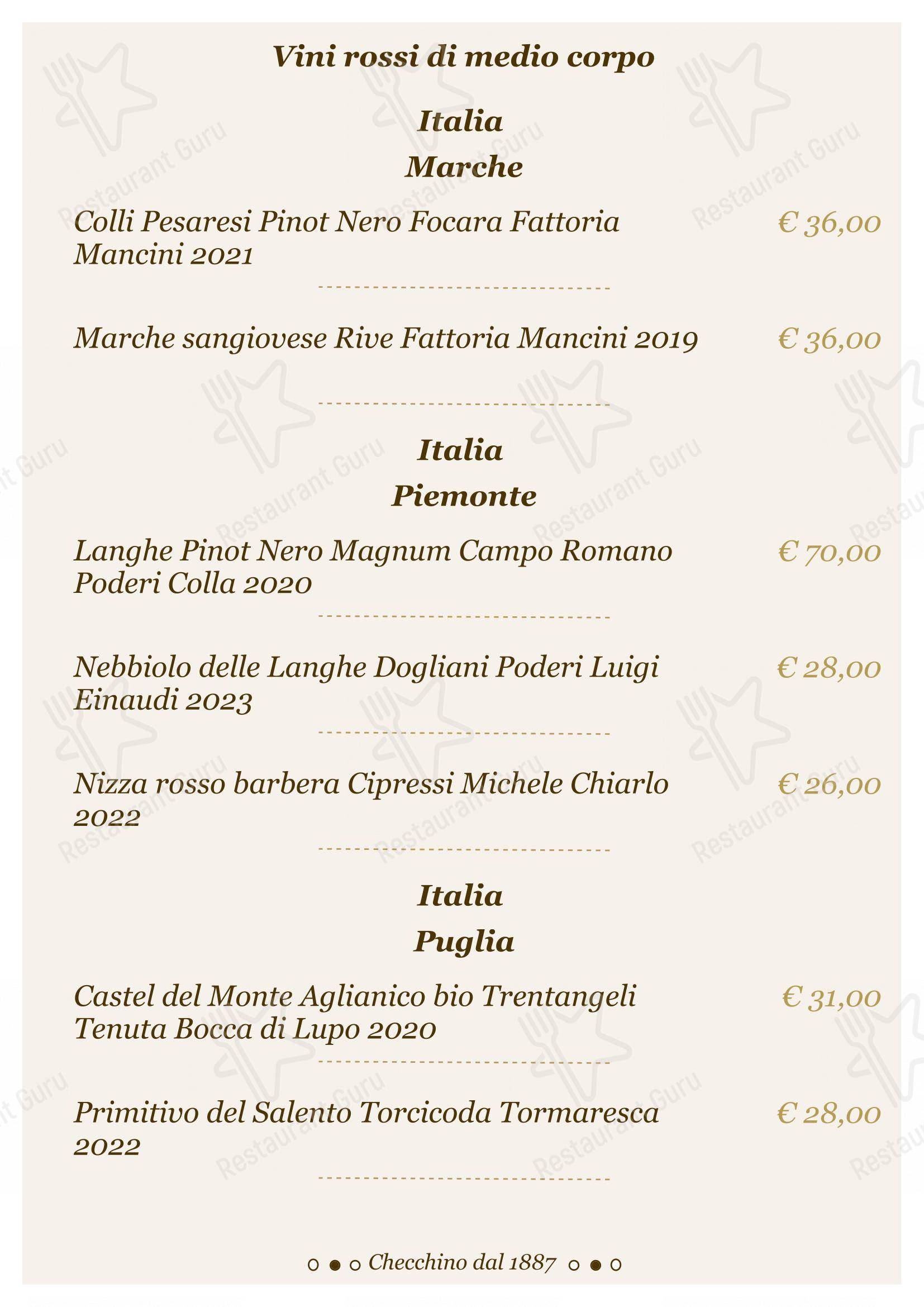 Checchino dal 1887 in Roma - Lunch Menu