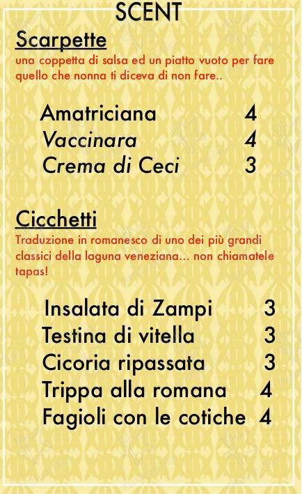 Основное меню per Checchino dal 1887 in Roma