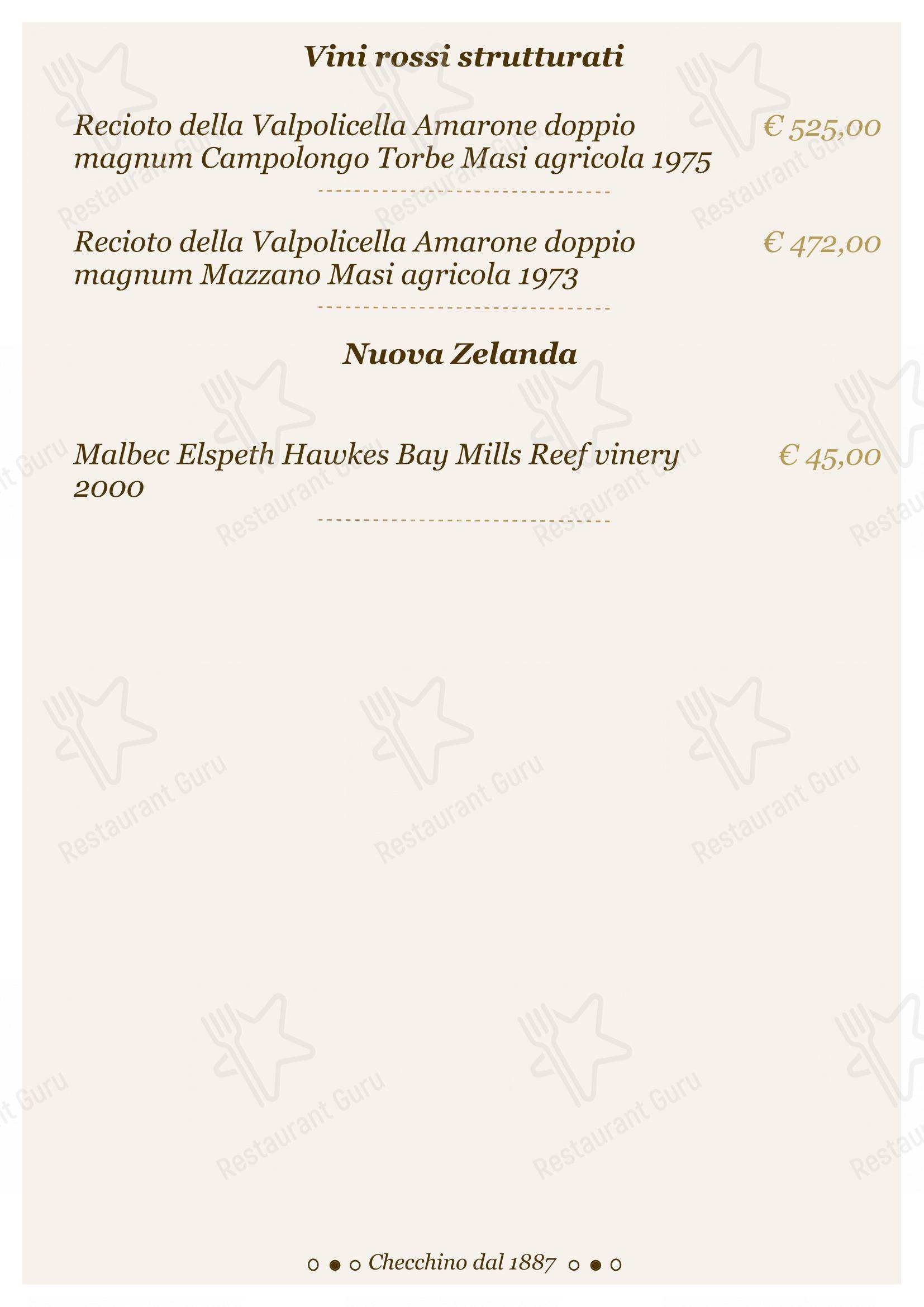 Lunch Menu per Checchino dal 1887 ristorante