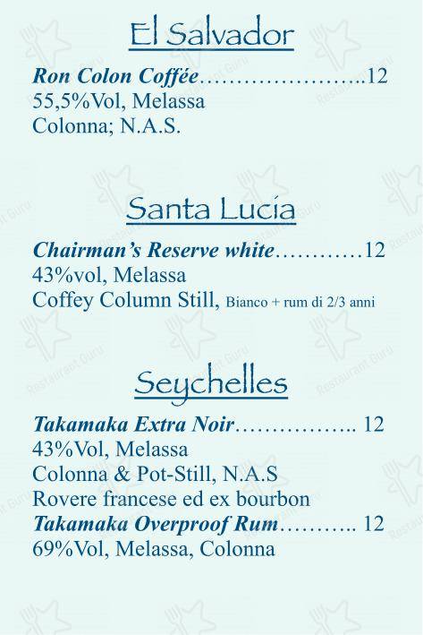 Menu di Checchino dal 1887 - Dinner Menu