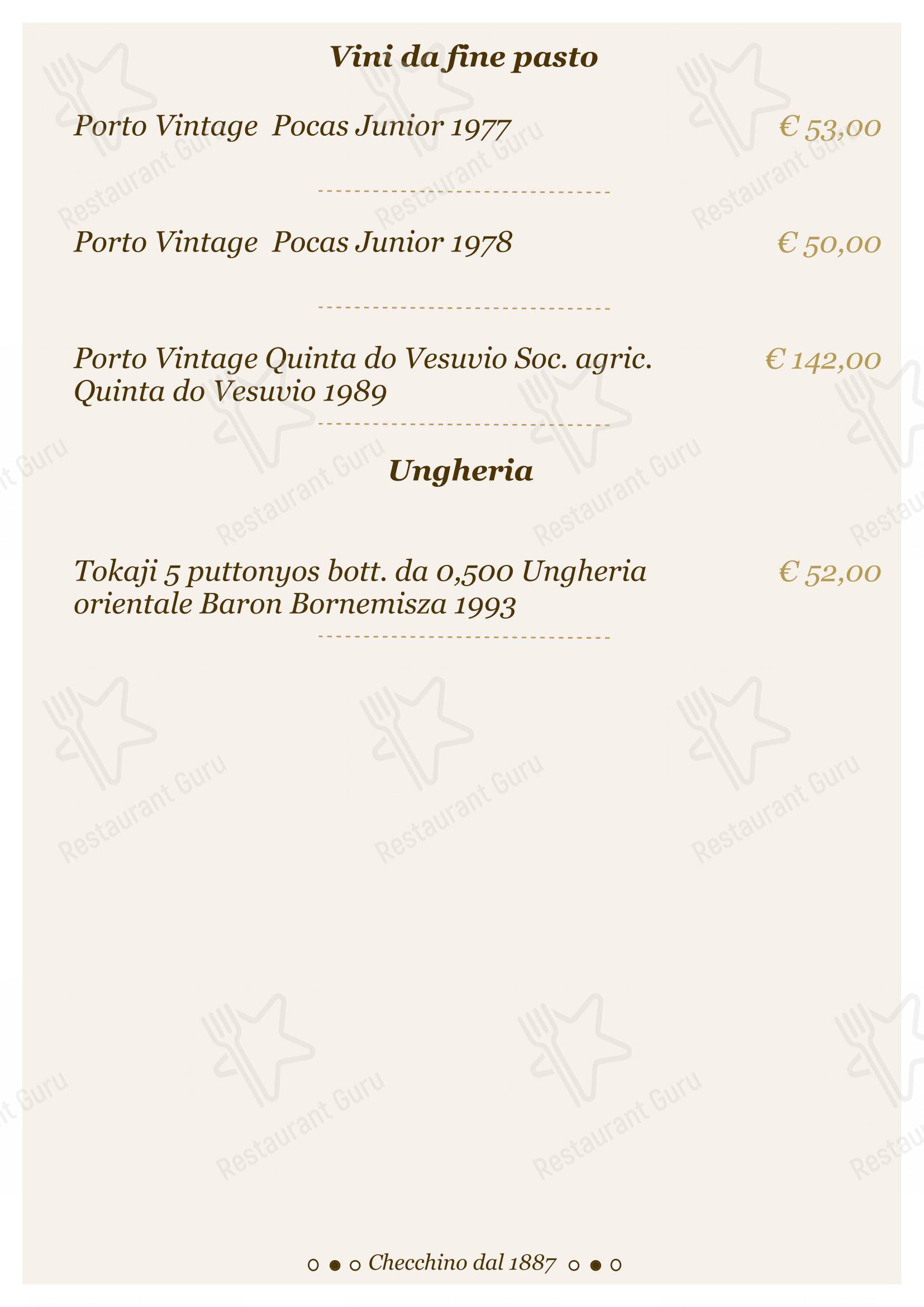 Checchino dal 1887 in Roma - Lunch Menu