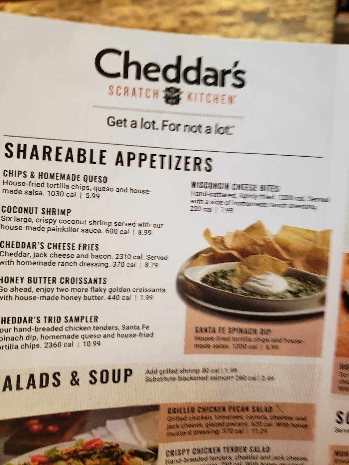 Menu For Cheddars Restaurant - s45kvjy