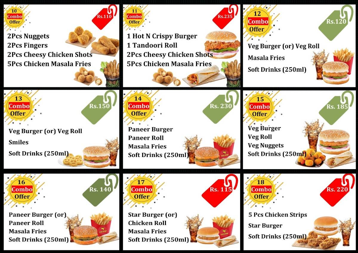 Five Star Chicken menu