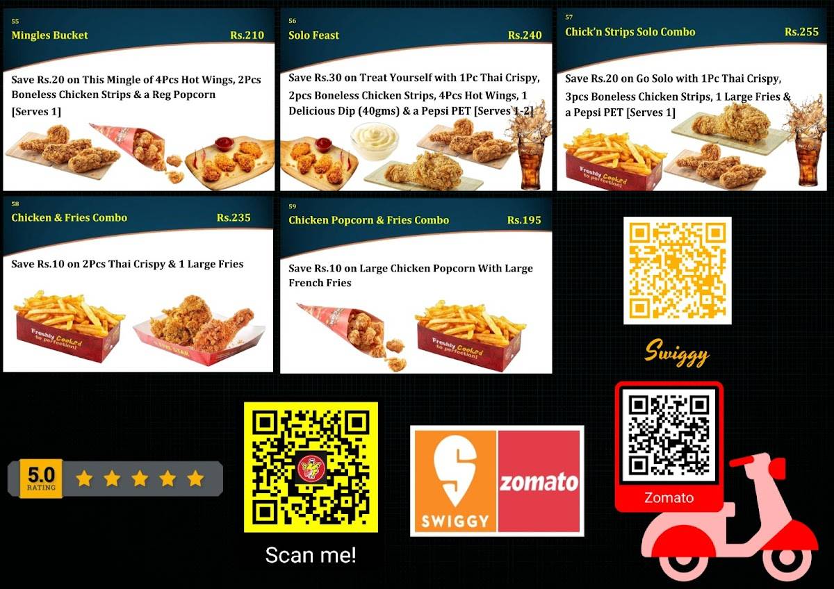 Five Star Chicken menu