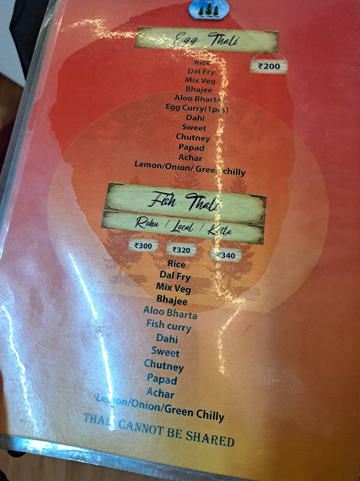 Pine leaf restaurant menu