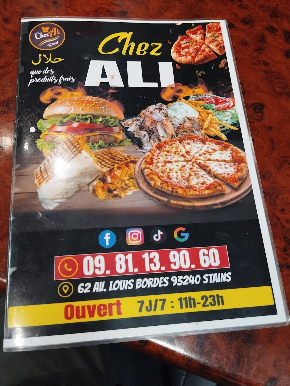 Menu de Chez Ali
