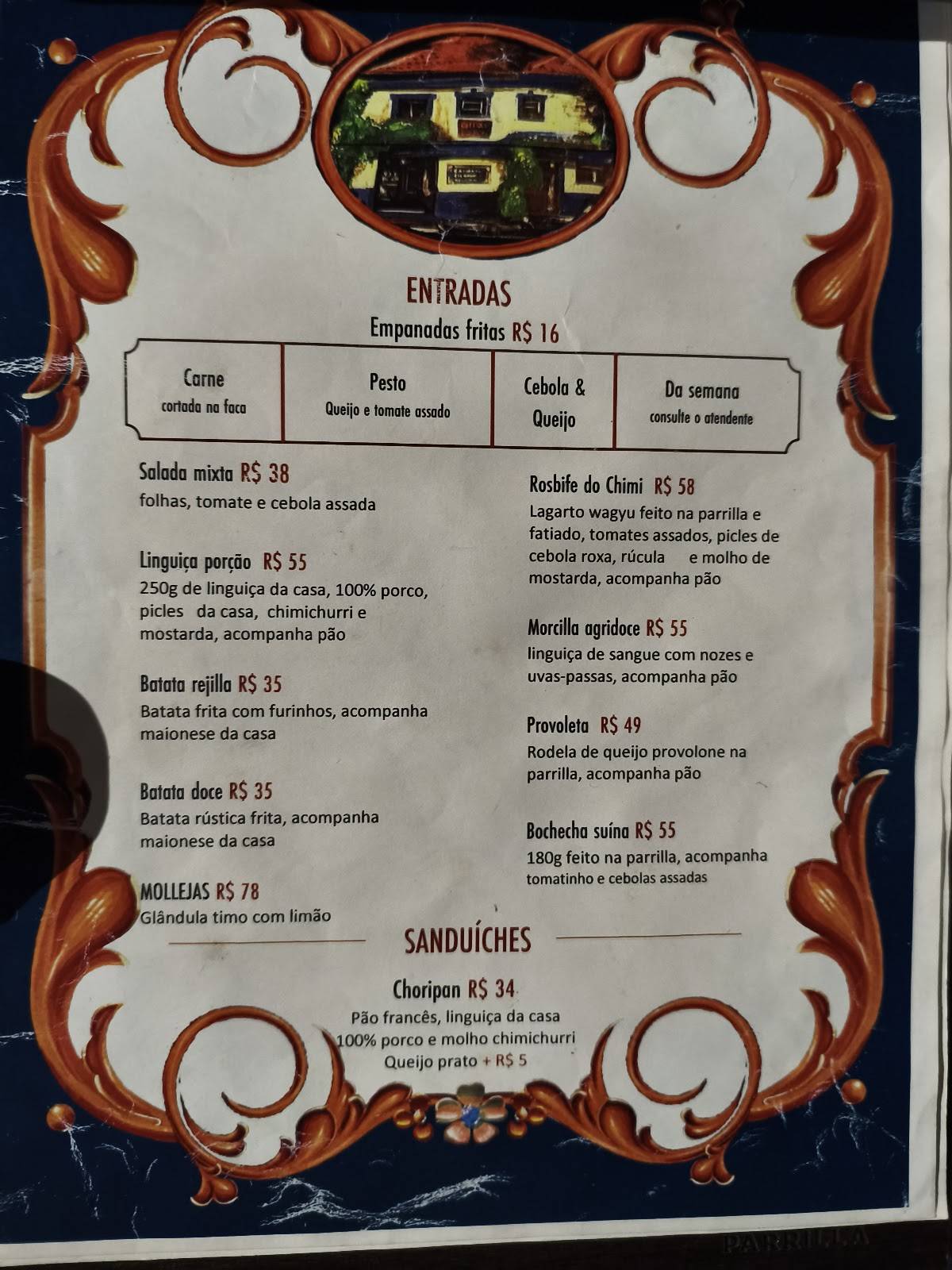 Chimichurri Parrilla cardápio