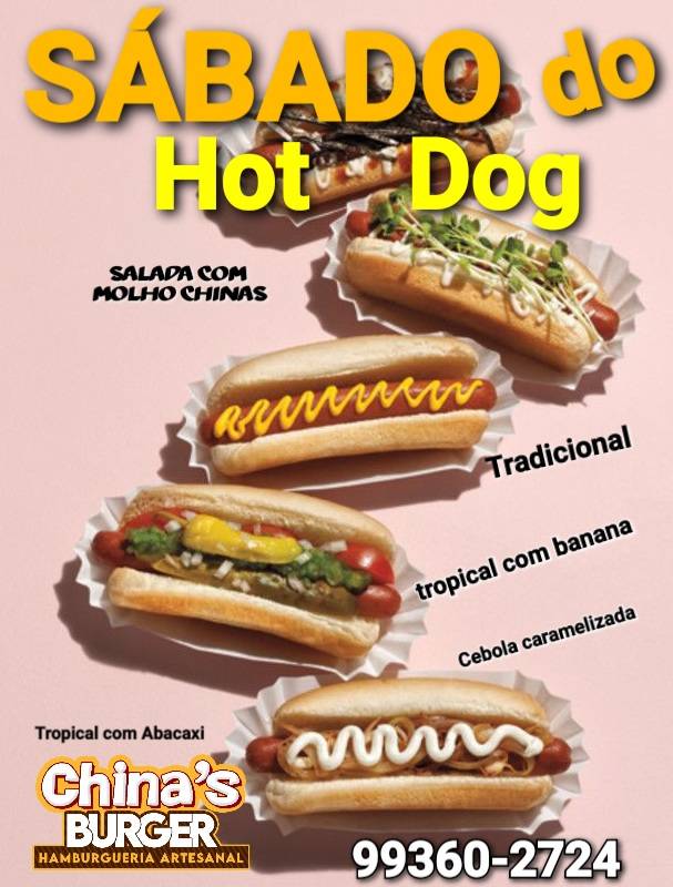 China's Burguer cardápio