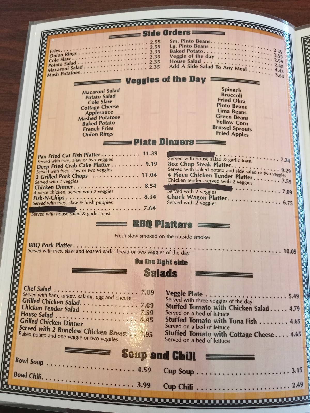 Menu at Chip & Jo's Restaurant, Salem