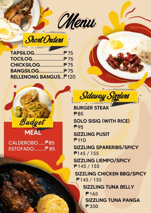 Menu at Chito's Restaurant & Cafe by Sideway Grill, Lipa