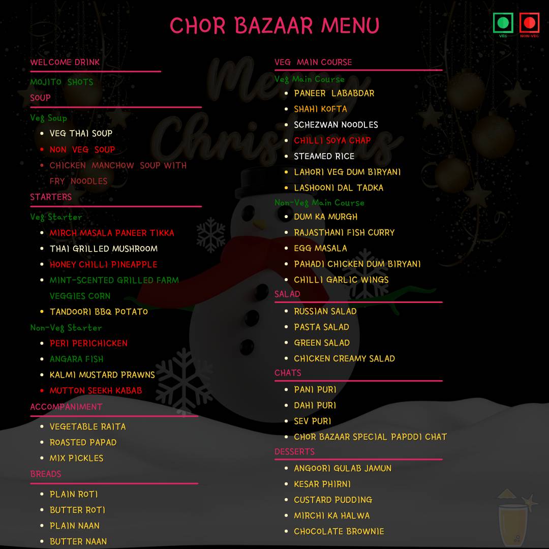 Chor Bazaar Barbeque Buffet menu