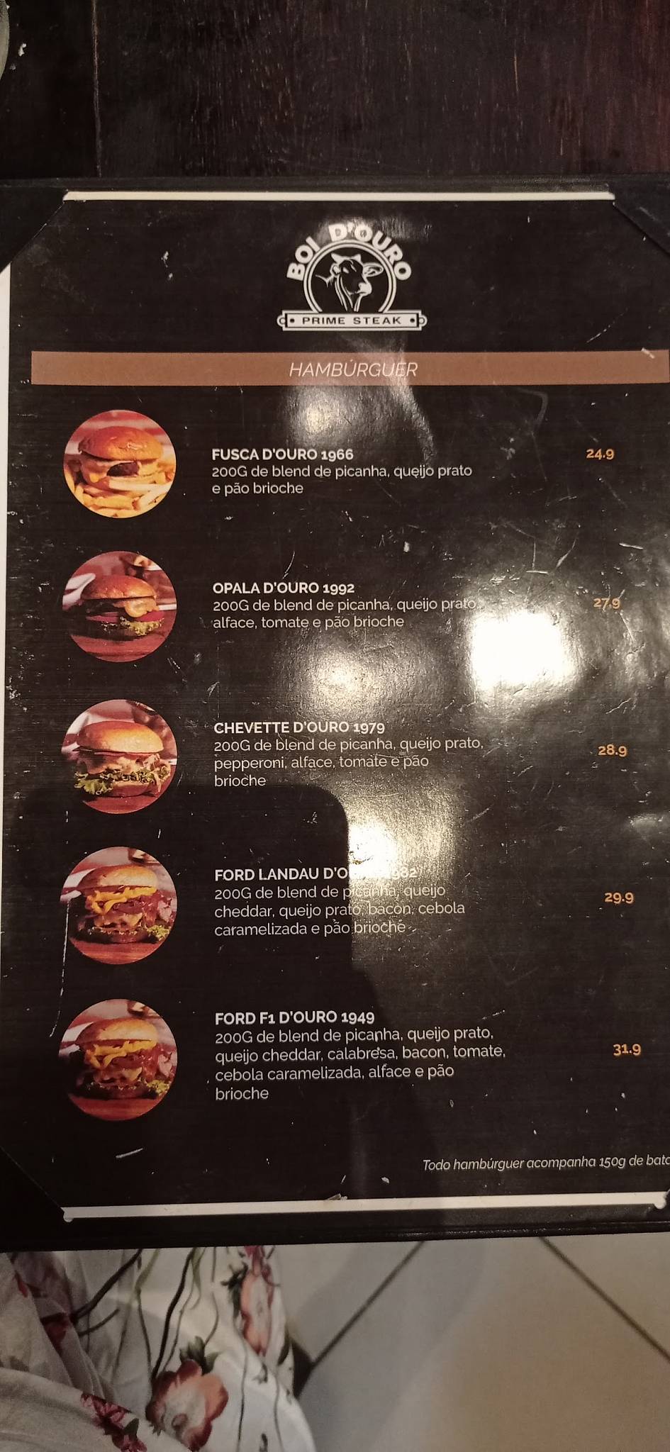 Churrascaria Boi D'Ouro cardápio